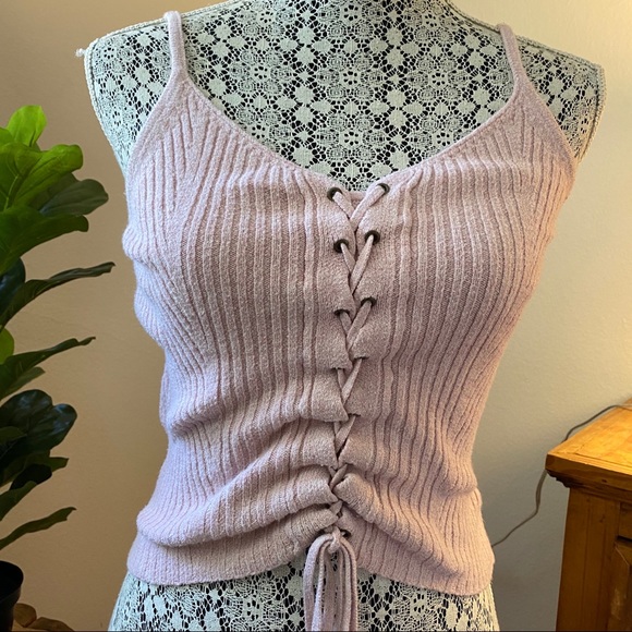 American Eagle Outfitters Pink Tie Crop Top - Picture 9 of 9